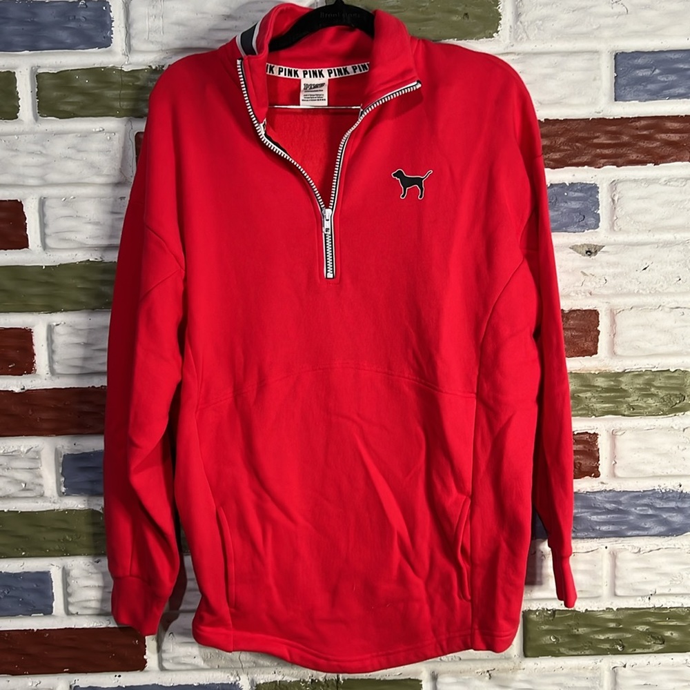 Victoria Secret PINK NWOT‎ Stadium Pullover Quarter Zip - Size XS